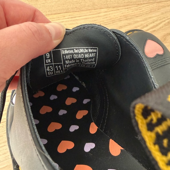 Dr. Martens Black Boots with Pink and Orange Heart Details - Picture 5 of 5